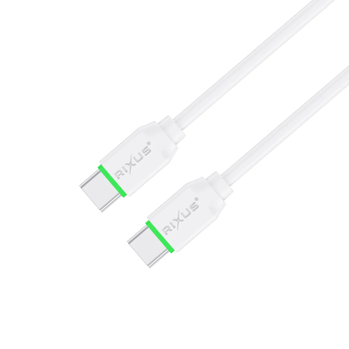 Rixus RXUC18C Fast Charging USB-C To USB-C Cable White