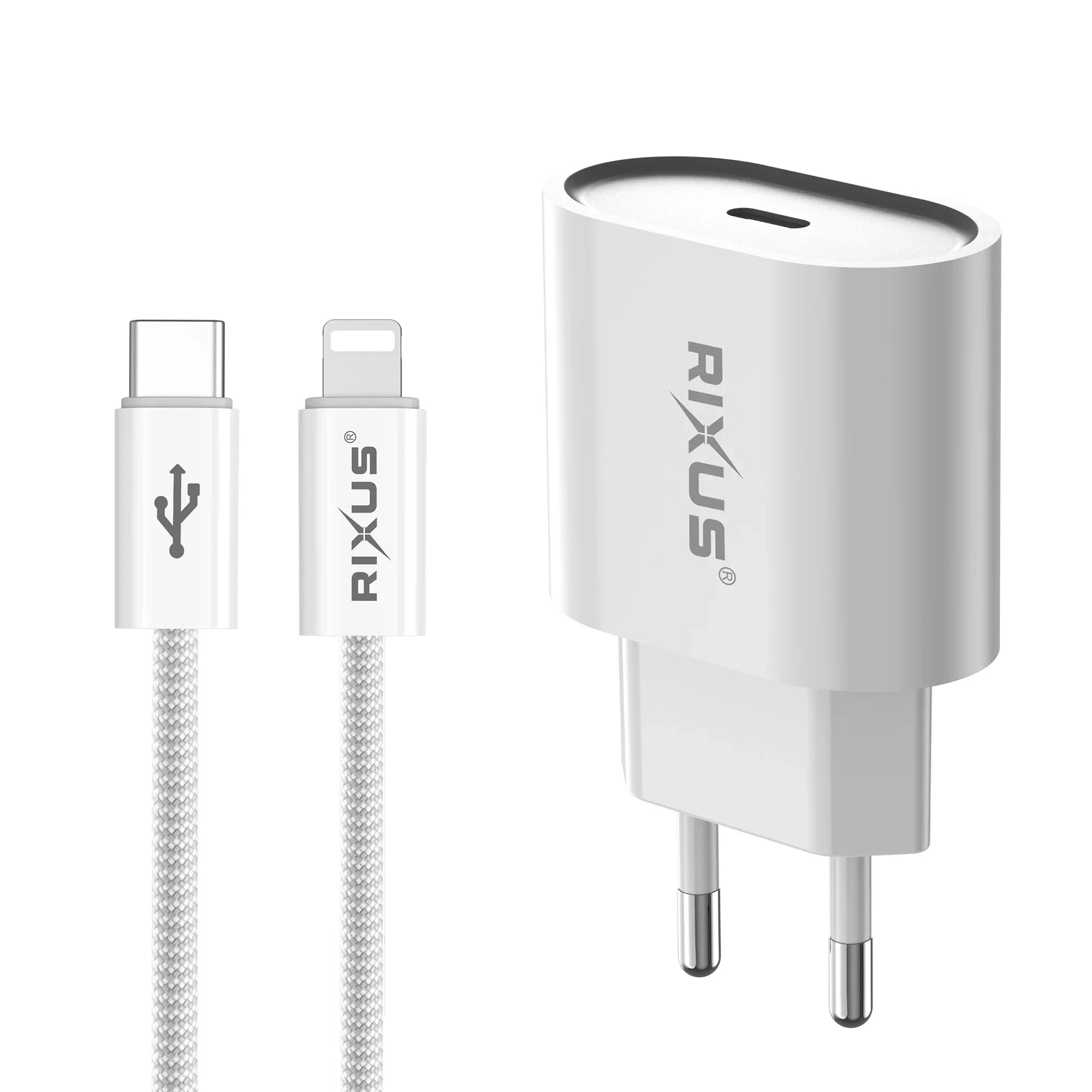 Rixus - Cable USB-C a Lightning 1,8 m 20W – Carga rápida (RXHC20L) - ZONA PHONE