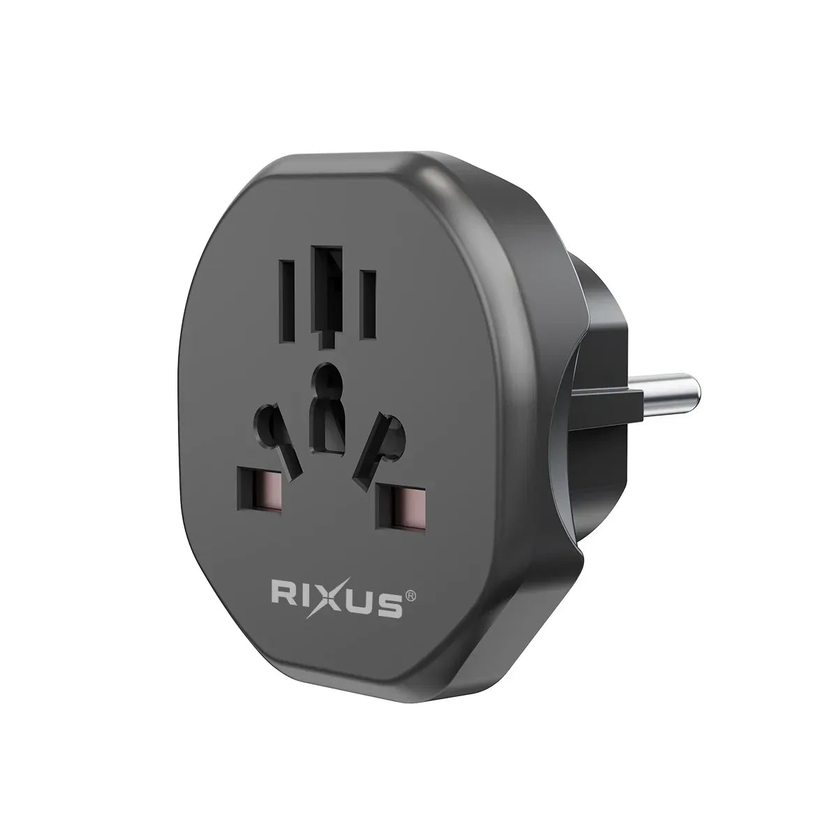 Rixus - Adaptador de corriente de viaje EU – Conectividad internacional (RXHC27B) - ZONA PHONE