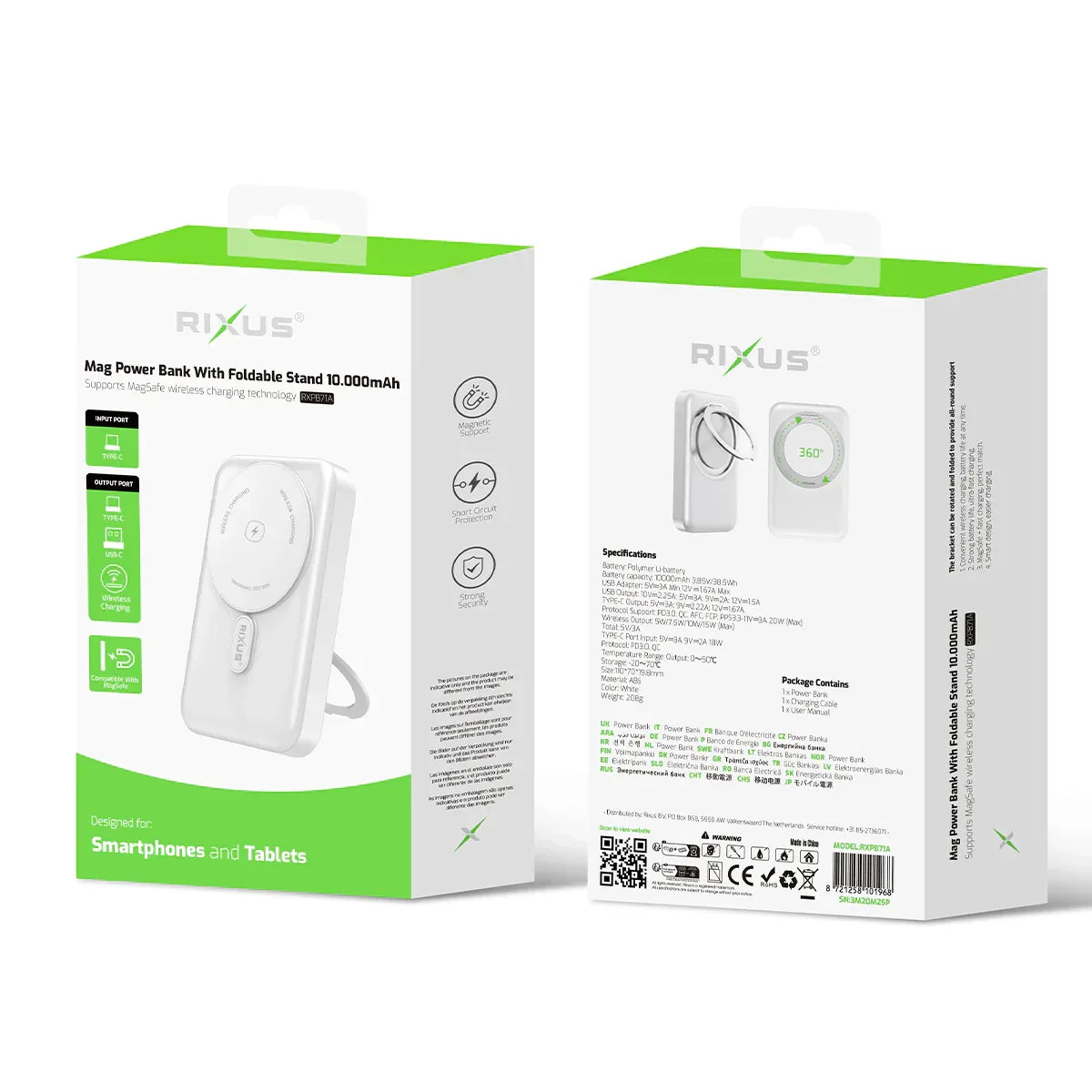 Rixus - Powerbank MagSafe 10.000 mAh – Carga magnética (RXPB71A) - ZONA PHONE
