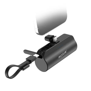 Rixus - Powerbank Mini Click-On USB-C 5.000 mAh – Carga portátil (RXPB98B) - ZONA PHONE