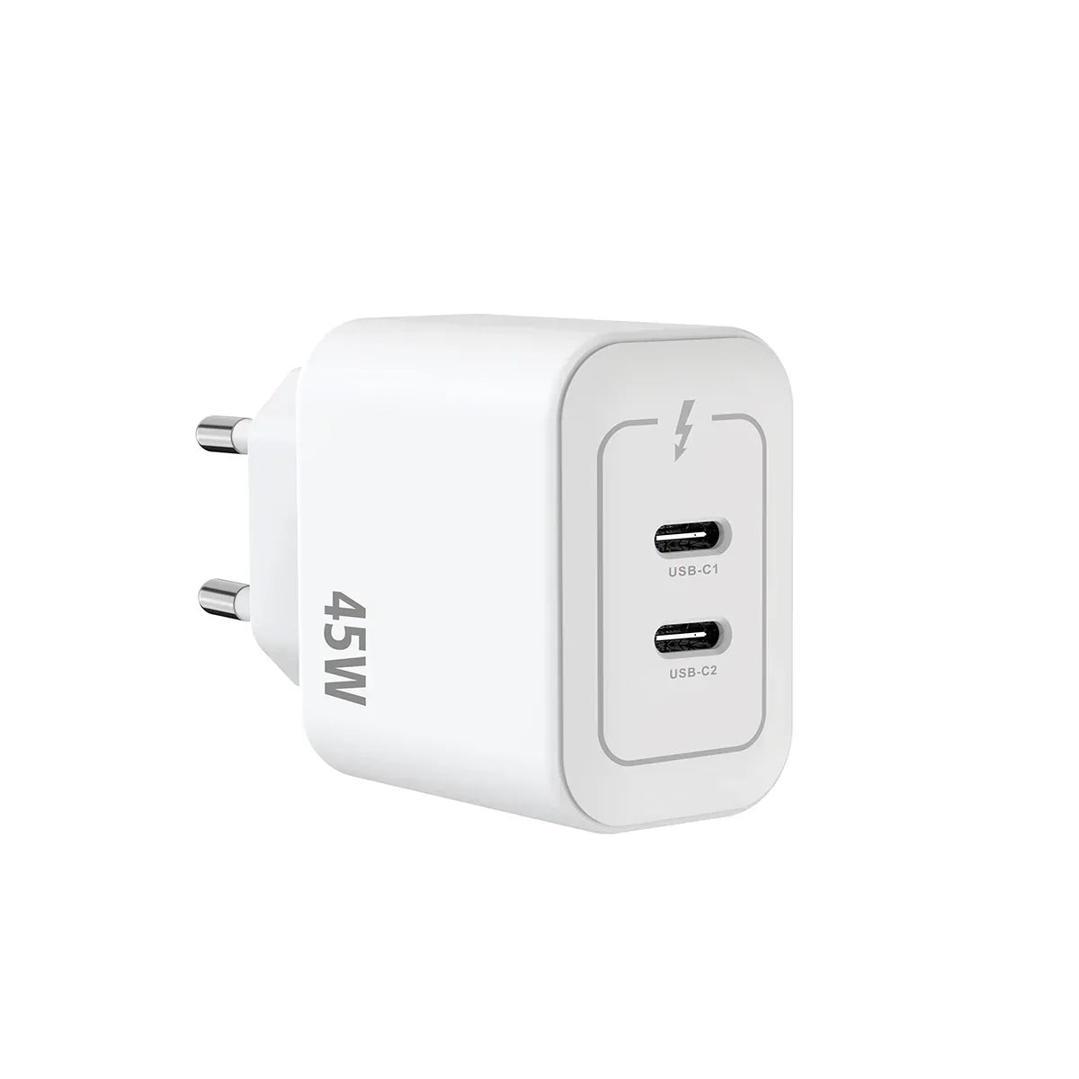 Rixus - Adaptador de corriente GaN doble USB-C 45W – Carga rápida (RXHC45) - ZONA PHONE