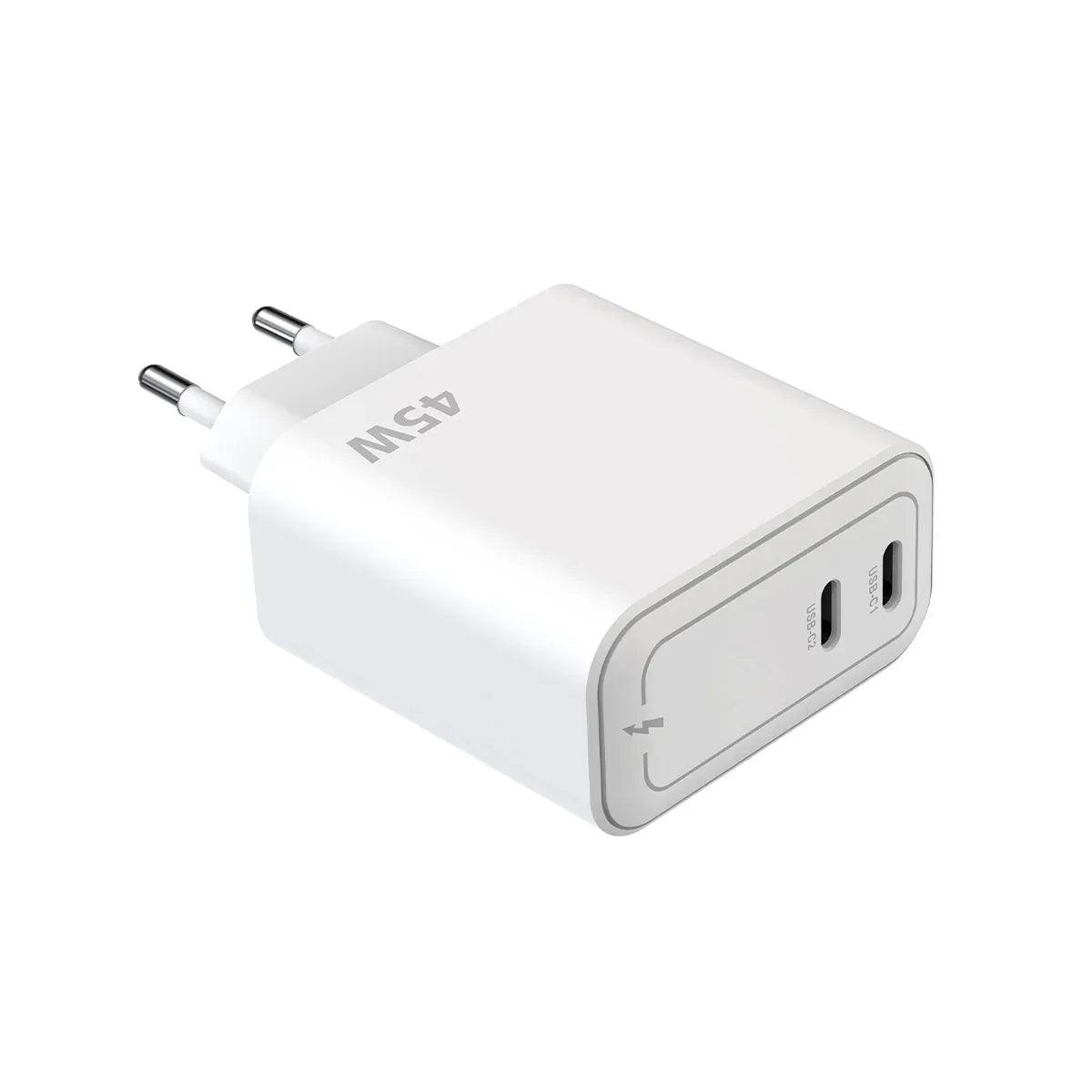 Rixus - Adaptador de corriente GaN doble USB-C 45W – Carga rápida (RXHC45) - ZONA PHONE