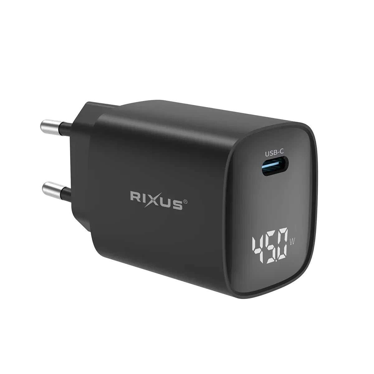 Rixus - Adaptador de corriente USB-C 45W con pantalla digital – Carga rápida (RXHC13) - ZONA PHONE